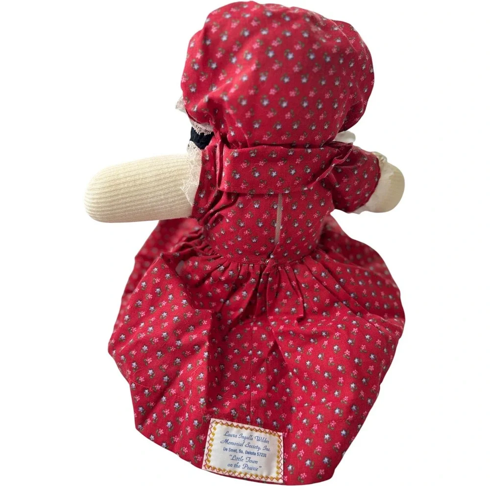 Laura Ingalls Wilder Little Town on the Prairie Rag Doll Red Floral 15 inch VTG